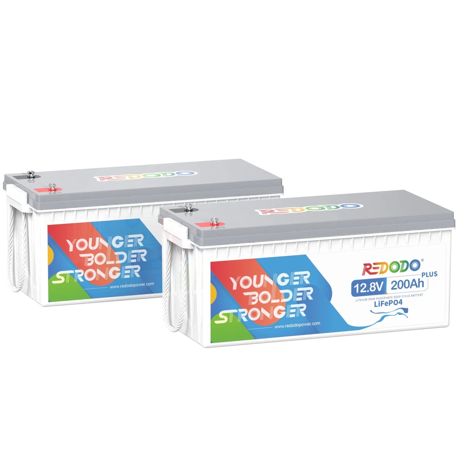 Redodo Batería de Litio 12v 200ah Plus LiFePO4 pack2 Ciclo Profundo 2,56kWh & 2,56kW Gran Potencia 2560Wh & 2560W, 200A BMS con celdas de Grado A