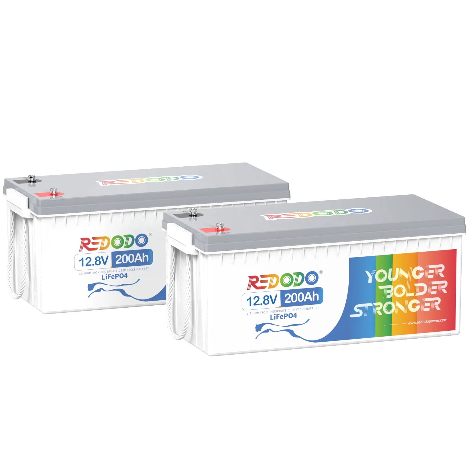 Redodo Batería de Litio 12v 200ah LiFePO4 Basica  Pack2 Ciclo Profundo 2,56kWh & 1,28kW Gran Energía 2560Wh & 1280W
