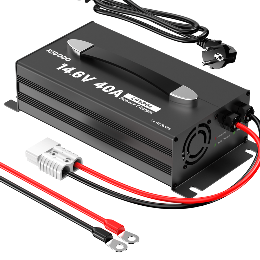 Redodo Cargador Litio LiFePO4 14.6V 40A con Asa Actualizacion