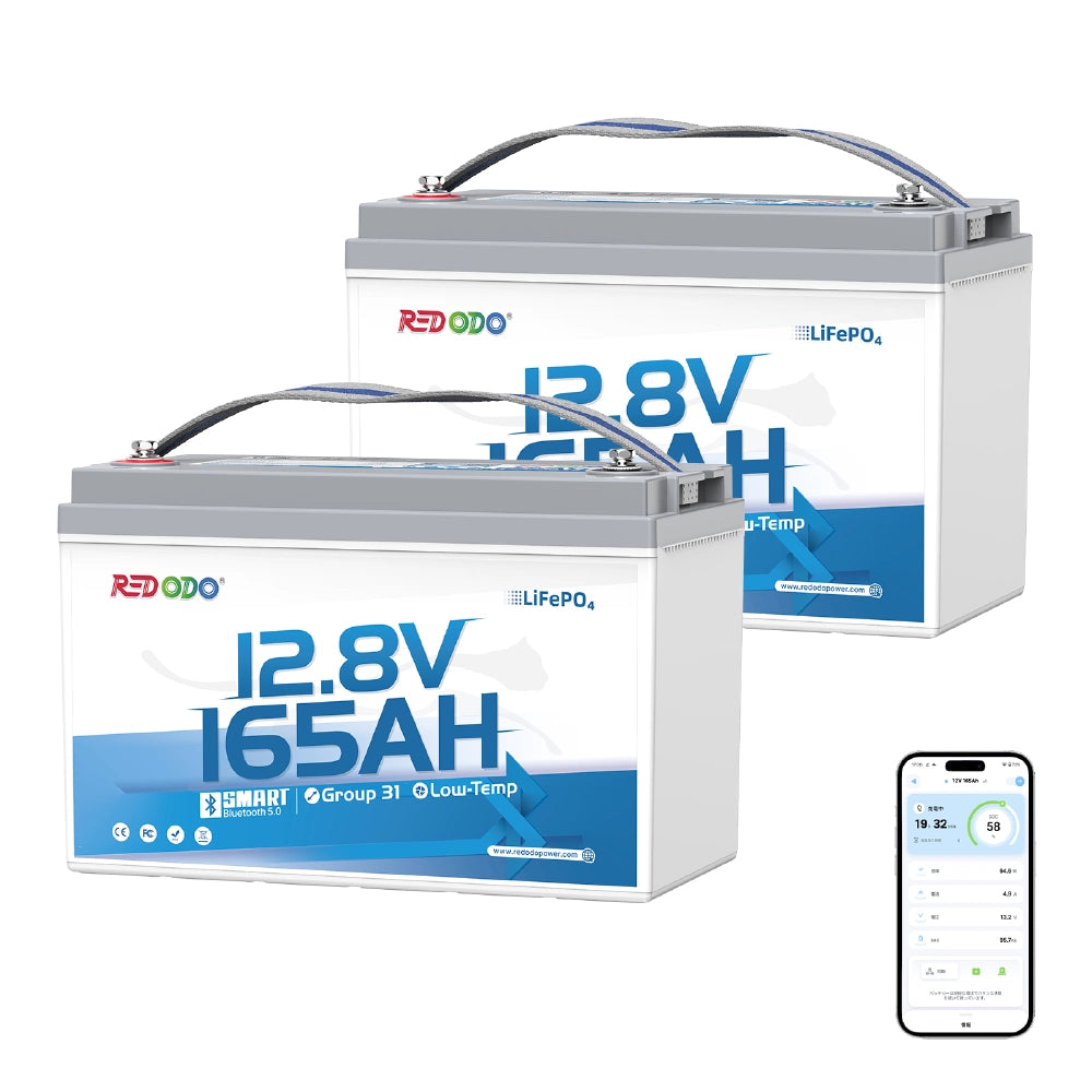 Redodo Batería LiFePO4 12V 165Ah con Bluetooth | 2112Wh & 2112W
