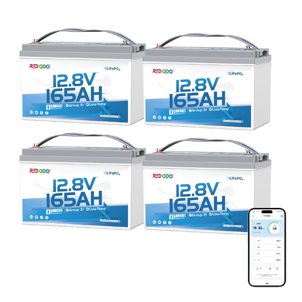 Redodo Batería LiFePO4 12V 165Ah con Bluetooth | 2112Wh & 2112W
