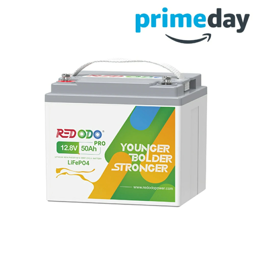 Redodo Batería de Litio 12V 50Ah Pro LiFePO4 | Batería Portátil y Ligera