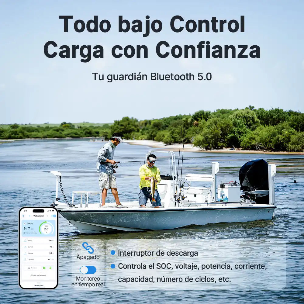 Redodo Batería Marina LiFePO4 de Doble Propósito 12V 165Ah | 1200 CCA - Arranque & Curricán & Electrónica