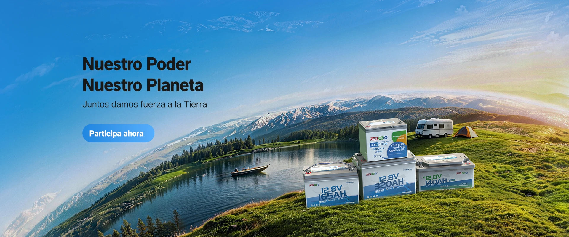 Promoción del Día de la Tierra 2026 de Redodo batería LiFePO4 para la primavera