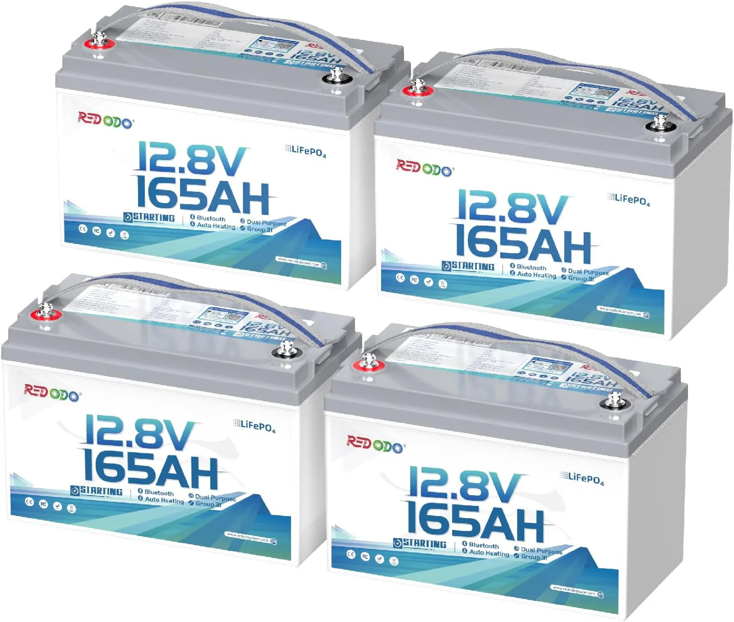 Redodo Batería Marina LiFePO4 de Doble Propósito 12V 165Ah | 1200 CCA - Arranque & Curricán & Electrónica