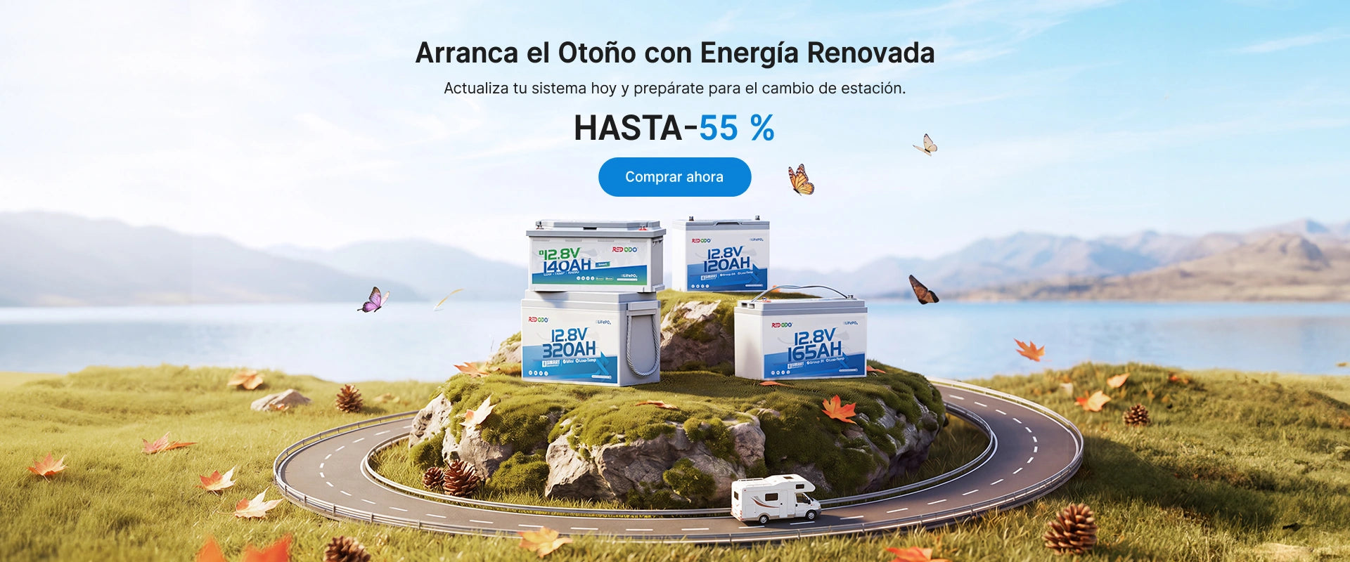 Ofertas de principios de otoño 2026 de Redodo batería de litio LiFePO4 arrancando el otoño con energía renovada