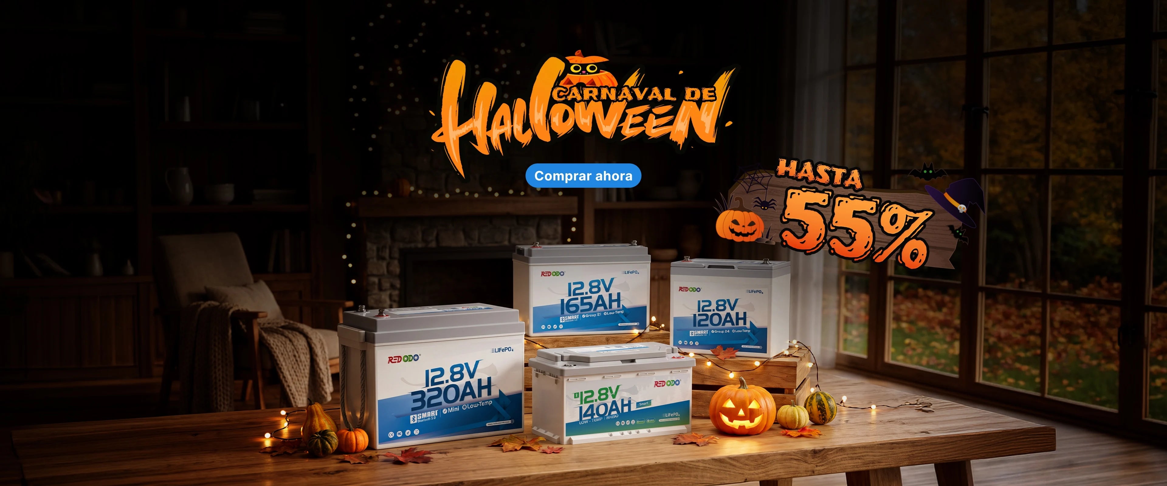 Rebajas de Halloween de 2026 de Redodo con hasta un 55% de descuento en baterías LiFePO4
